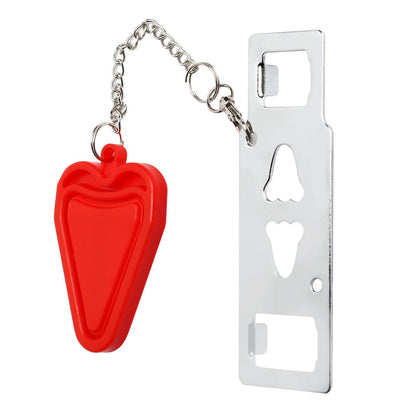 Travel Door Lock Portable AntiTheft Safety Lock Stopper for Hotel Travel Accommodation Red