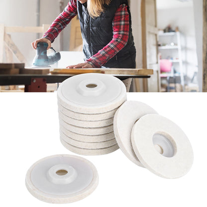 10pcs Angle Grinder Polishing Discs Wool Buffing Grinding Wheel Pads Kits for Metal JewelryFine Wool