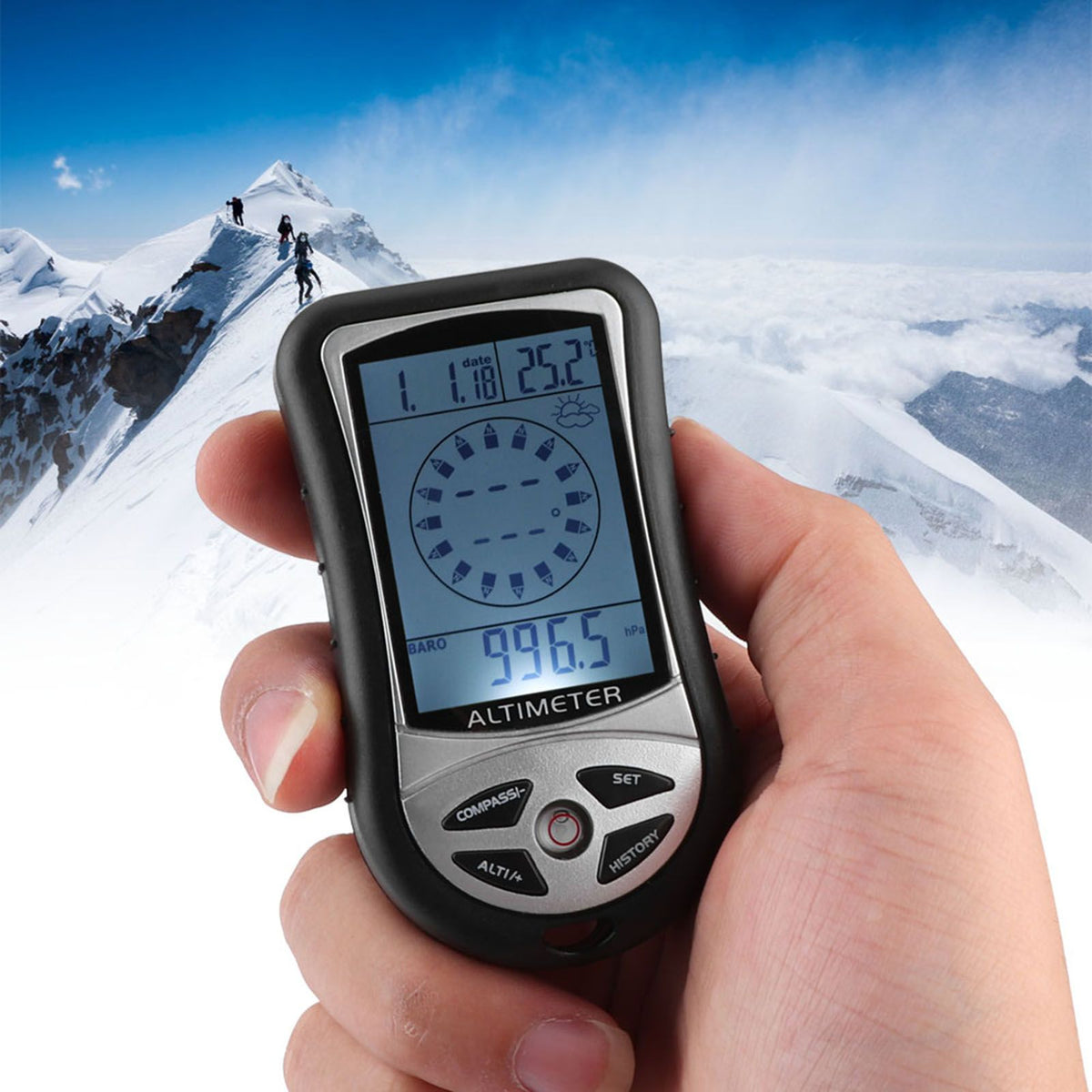 Portable Compass Multifunctional Electronic Weather Altimeter Altitude Barometer