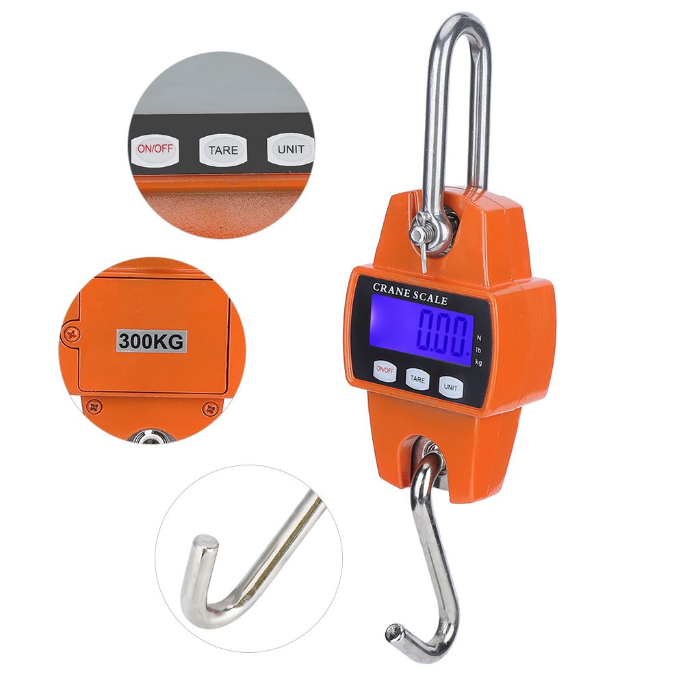 300KG Industrial Crane Scale LCD Digital Electronic Hook Hanging Weight Scale for Large Luggage