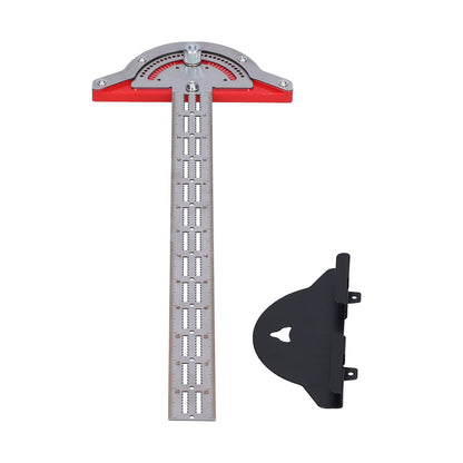 Woodworker Edge Ruler Protractor Portable Stainless Steel Angle Measuring Tool Carpenter Accessory38.1cm / 15in