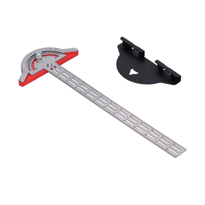 Woodworker Edge Ruler Protractor Portable Stainless Steel Angle Measuring Tool Carpenter Accessory38.1cm / 15in