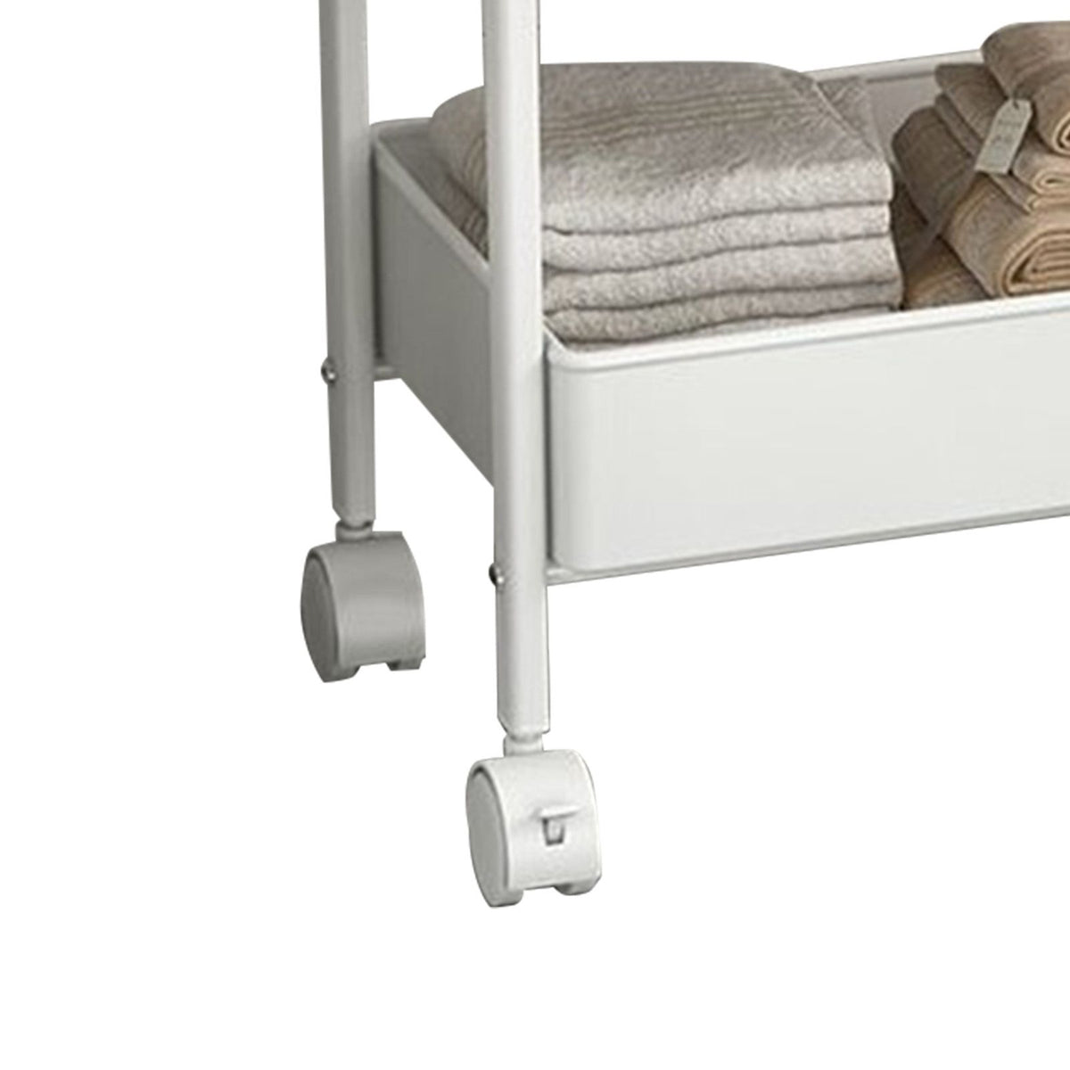 Rolling Utility Cart 3 Tiers Multifunctional Storage Rack with Wheels for Bedroom Kitchen Office Dormitory
