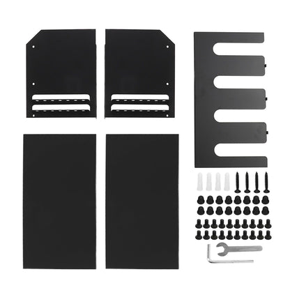 Power Tool Organizer 4 Slots Iron Structure Multifunctional Compact Drill Holder Wall Mount for Workshop Warehouse Black