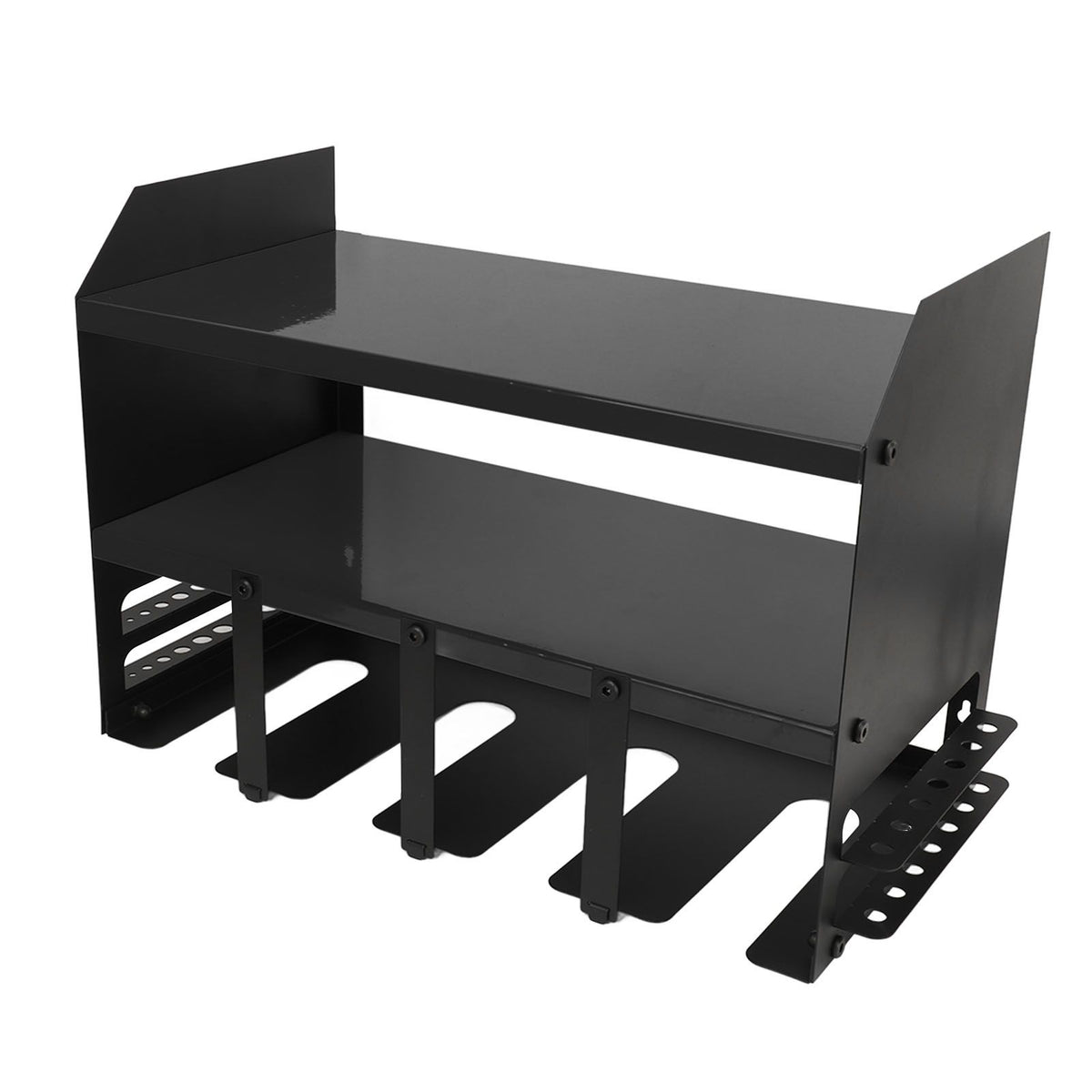 Power Tool Organizer 4 Slots Iron Structure Multifunctional Compact Drill Holder Wall Mount for Workshop Warehouse Black