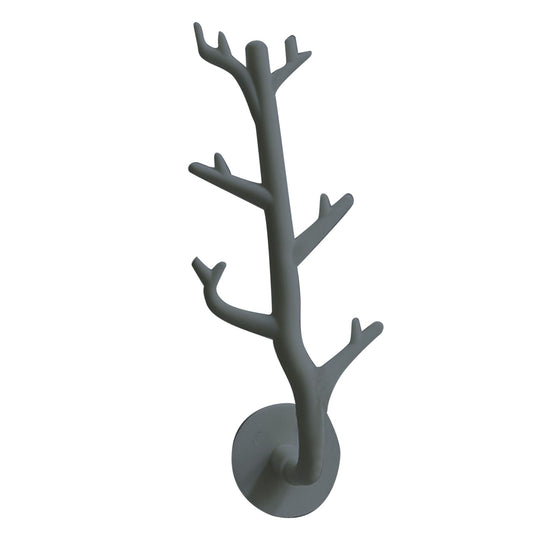 Tree Branch Wall Storage Hook Thickened PP High Load Bearing Wall Mounted Simulation Tree Branch Hanger for Jewelry Bags Gray