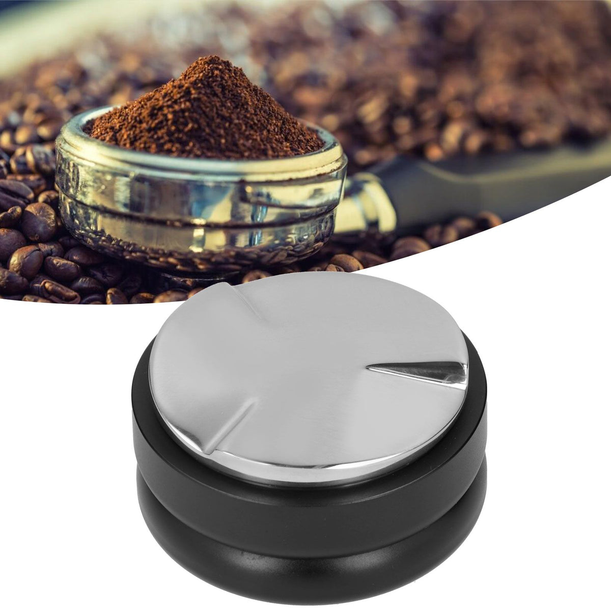 58mm Coffee Tamper Stainless Steel Coffee Distributor Leveler Tool Home Kitchen Tool3 Angled Slopes Base
