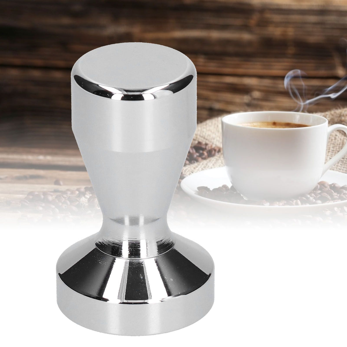 Coffee Tamper Stainless Steel Italian Compact Coffee Powder Press Hammer for Home Office Silver49mm