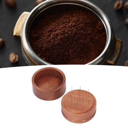 Coffee Needle Distributor Shabili Wood Time Labor Saving Wooden Grind Tamper Stirrer Tool 53mm