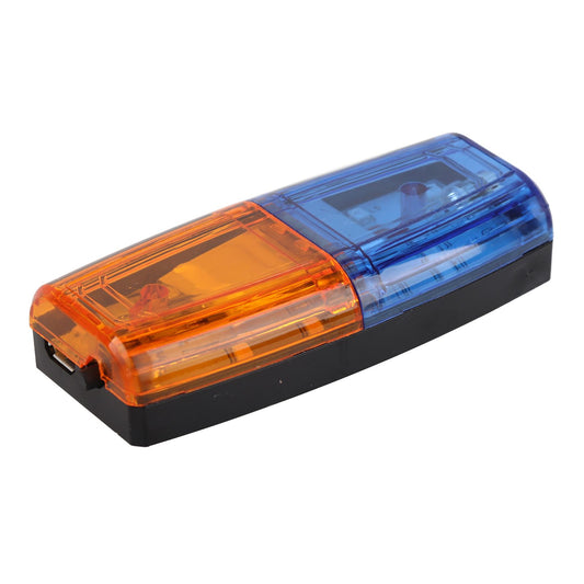 LED Safety Warning Shoulder Light Gravity Induction Mini Emergency Strobe Light with Clip for Traffic Guidance Cycling Night Run Cosplay Blue and Yellow