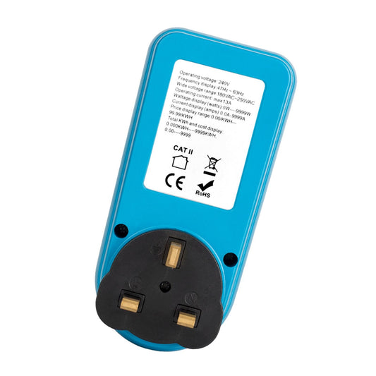 LCD Display Electricity Usage Power Meter Socket Energy Watt Volt Amps Wattage KWH Consumption Analyzer Monitor Outlet AC230V~250V