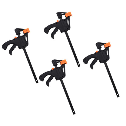 4pcs 4inch Bar F Clamps Clip Grip Quick Ratchet Release Woodworking DIY Hand Tool Kit