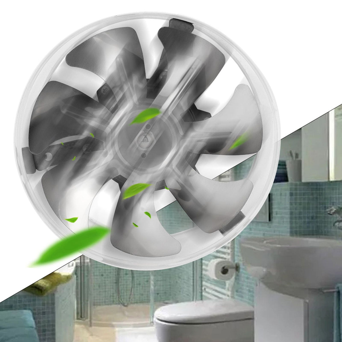 42W 220V Wall Mounted Exhaust Fan Low Noise Home Bathroom Kitchen Garage Air Vent Ventilation
