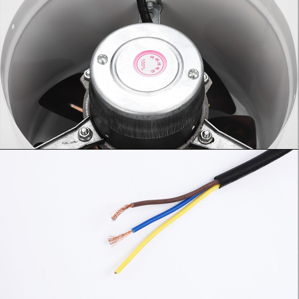 42W 220V Wall Mounted Exhaust Fan Low Noise Home Bathroom Kitchen Garage Air Vent Ventilation