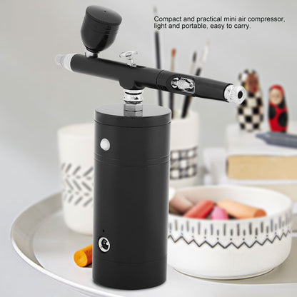 0.3mm Black Mini Air Compressor Spray Gun Airbrush Set 7CC Capacity Set USB Powered 8.4V