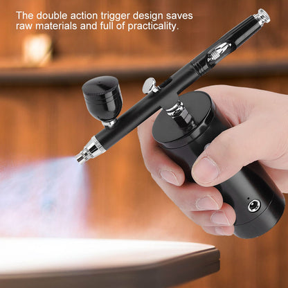 0.3mm Black Mini Air Compressor Spray Gun Airbrush Set 7CC Capacity Set USB Powered 8.4V