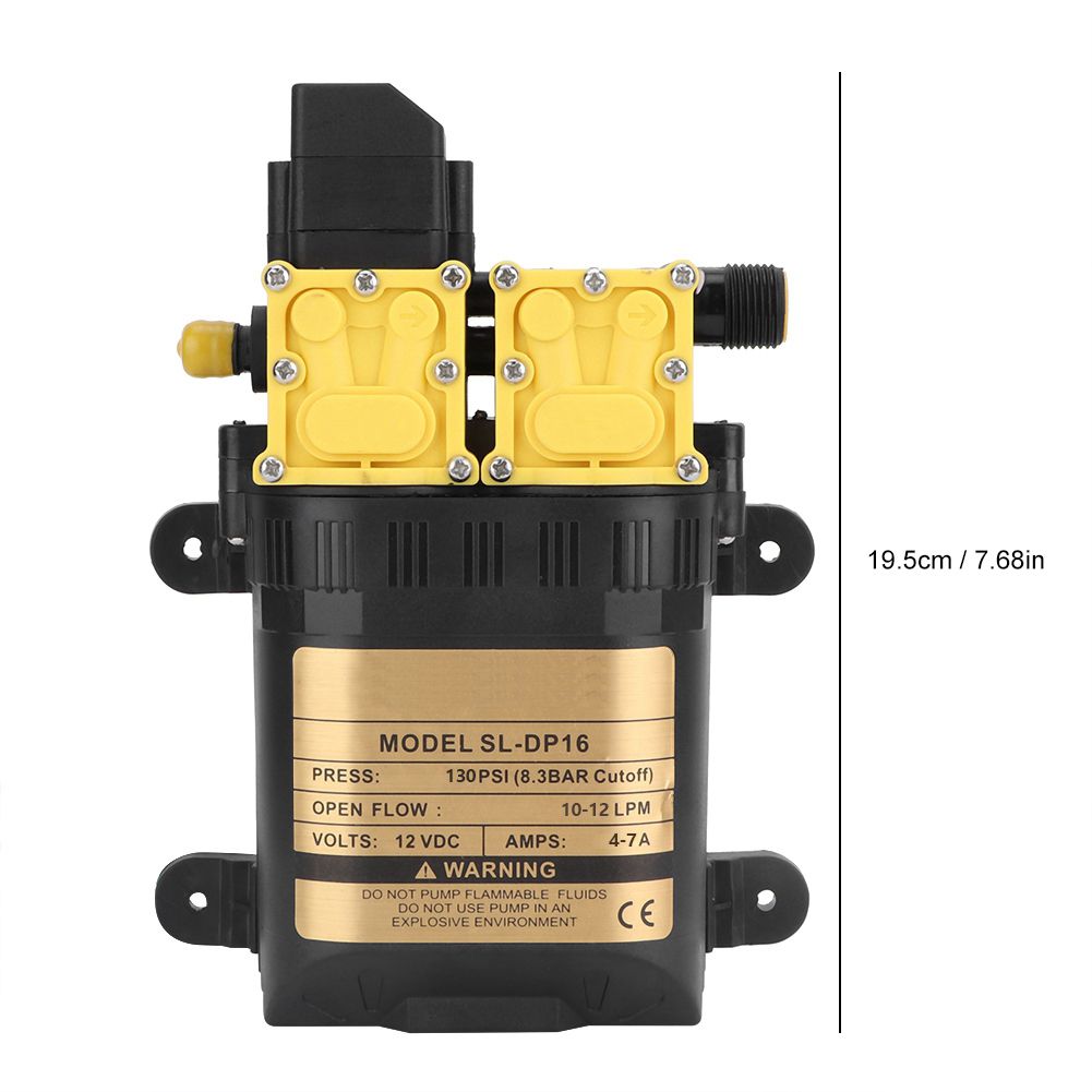 12V High Pressure Double Head Diaphragm Water Pump Electric Water Sprayer Pump