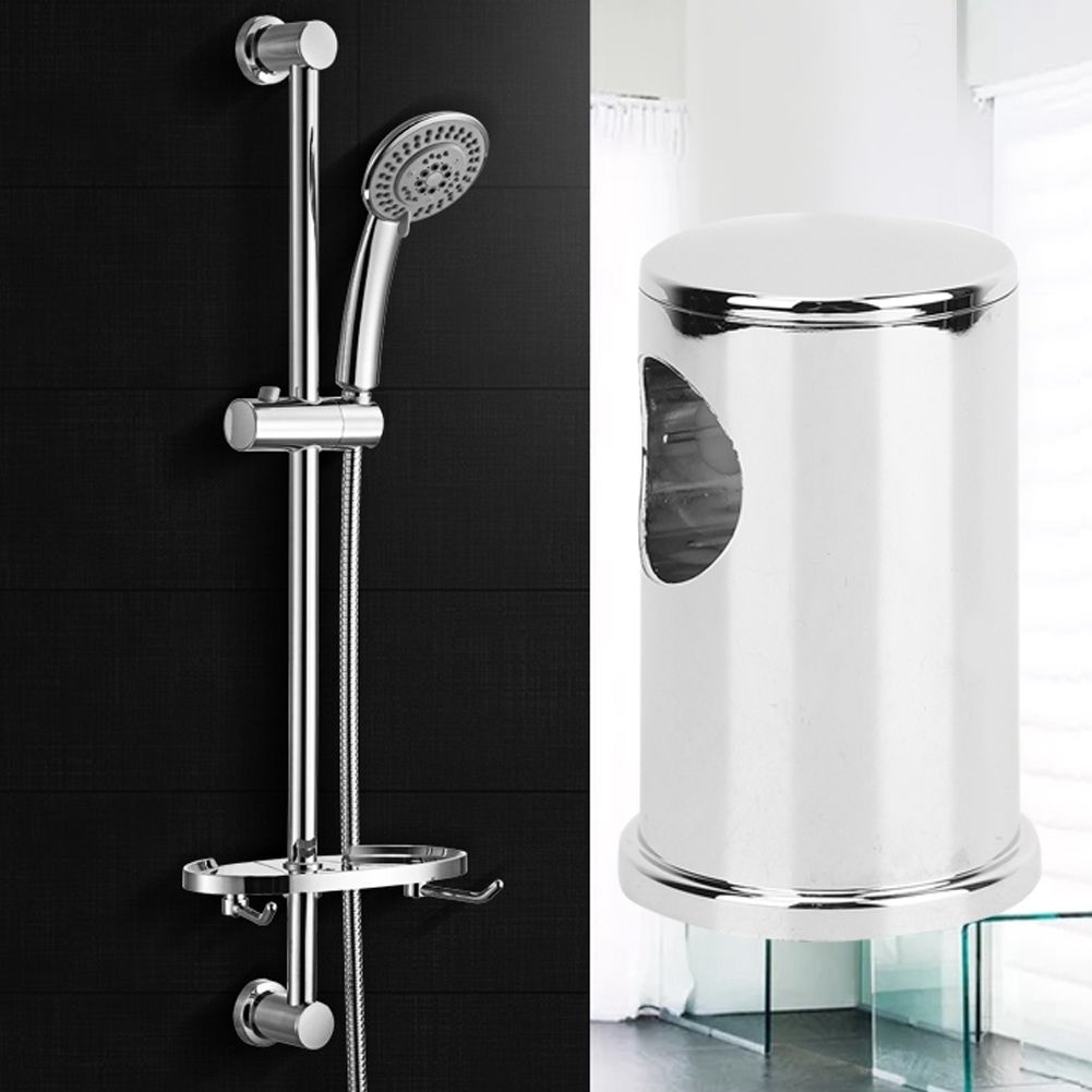 2Pcs Silver White ABS Electroplating Shower Lifting Rail Bracket Base Bathroom Accessories