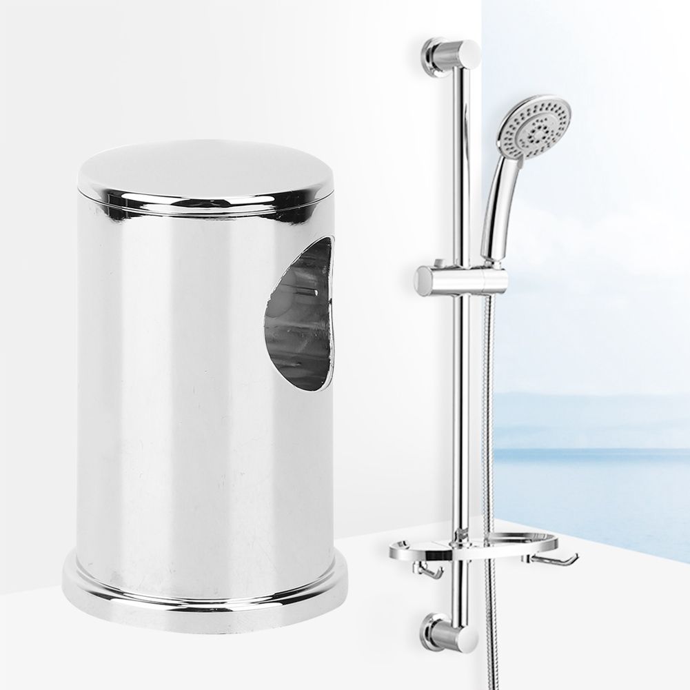2Pcs Silver White ABS Electroplating Shower Lifting Rail Bracket Base Bathroom Accessories