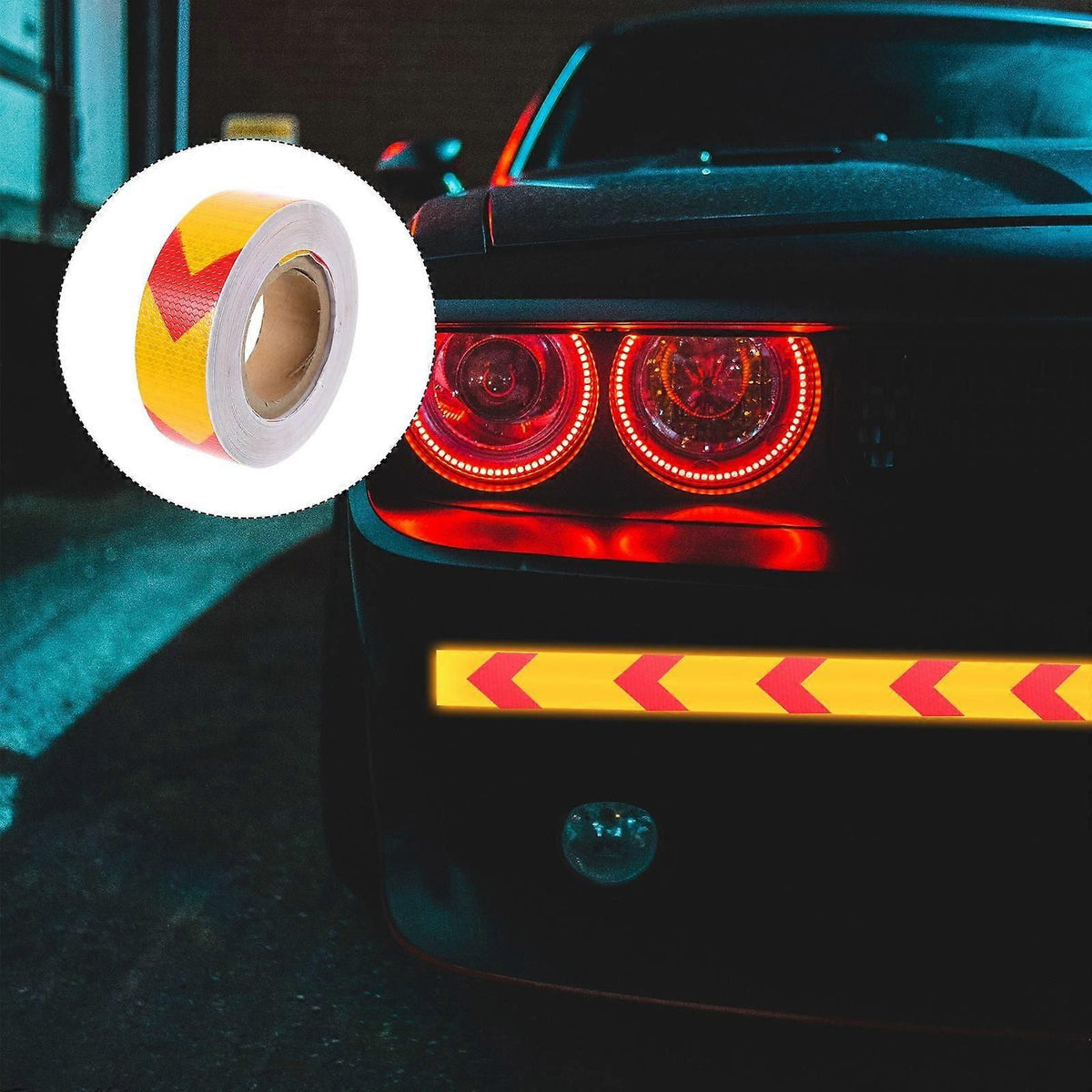 Fluorescent Reflective Warning Tape, 1 Roll Self-Adhesive Safety Strip