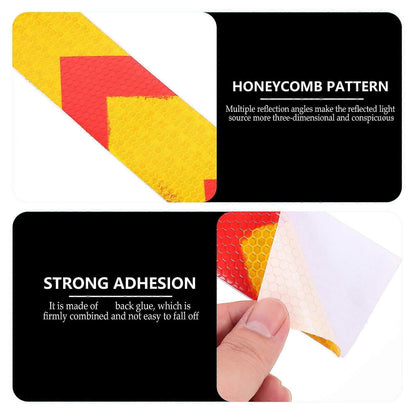 Fluorescent Reflective Warning Tape, 1 Roll Self-Adhesive Safety Strip