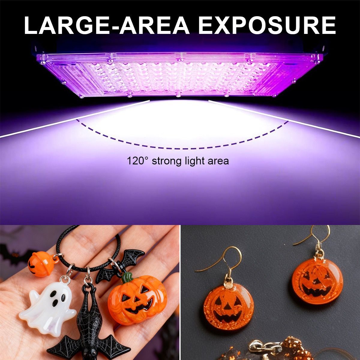 High-Efficiency 96 LED UV Curing Light for Resin and Epoxy Crafting – USB-Powered Desktop Lamp for DIY Jewelry, Halloween Ornaments, and Quick-Dry UV Glue Projects with Adjustable Stand (50LEDS)