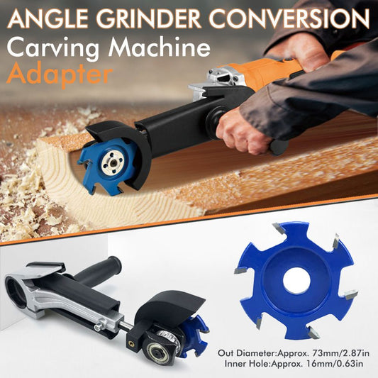 Angle Grinder to Carving Tool Adapter with Wood Carving Disc for Woodworking Grooving Sculpting Shaping Compatible with Multiple Grinder Models (Angle Grinder-Router Adapter (US Thread))
