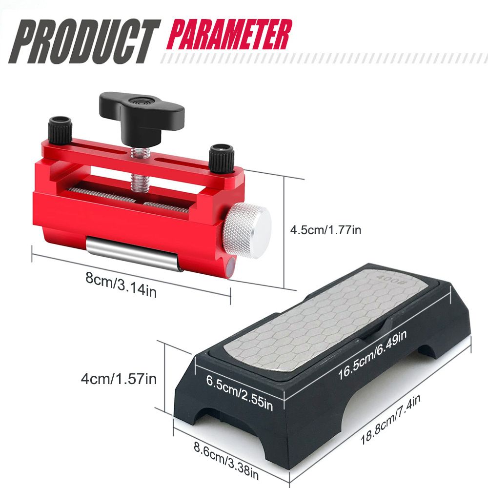 Adjustable Honing Guide Kit with Dual-Sided Diamond Sharpening Stone for Woodworking Chisels Planer Blades and Carving Tools Edge Maintenance (Quick Knife Sharpener)