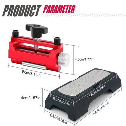 Adjustable Honing Guide Kit with Dual-Sided Diamond Sharpening Stone for Woodworking Chisels Planer Blades and Carving Tools Edge Maintenance (Quick Knife Sharpener)