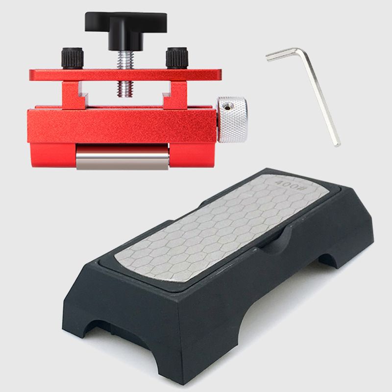 Adjustable Honing Guide Kit with Dual-Sided Diamond Sharpening Stone for Woodworking Chisels Planer Blades and Carving Tools Edge Maintenance (Quick Knife Sharpener)