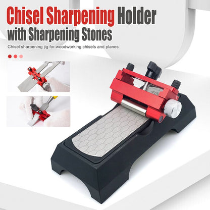 Adjustable Honing Guide Kit with Dual-Sided Diamond Sharpening Stone for Woodworking Chisels Planer Blades and Carving Tools Edge Maintenance (Quick Knife Sharpener (Upgraded Version))