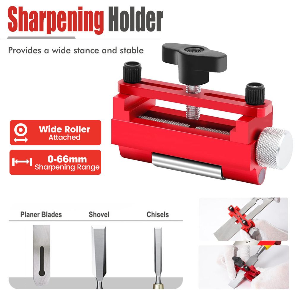 Adjustable Honing Guide Kit with Dual-Sided Diamond Sharpening Stone for Woodworking Chisels Planer Blades and Carving Tools Edge Maintenance (Quick Knife Sharpener (Upgraded Version))