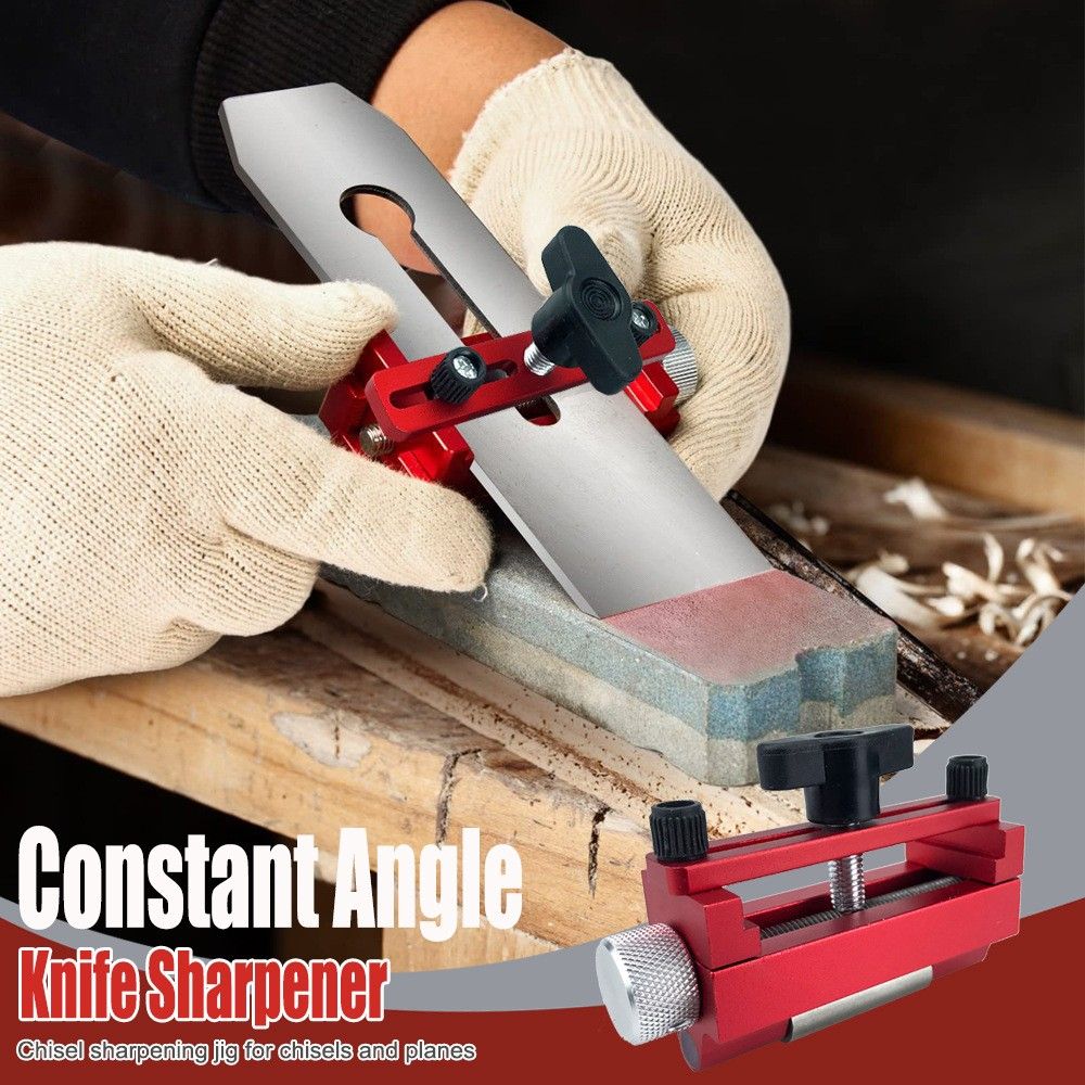 Adjustable Honing Guide Kit with Dual-Sided Diamond Sharpening Stone for Woodworking Chisels Planer Blades and Carving Tools Edge Maintenance (Quick Knife Sharpener (Upgraded Version))