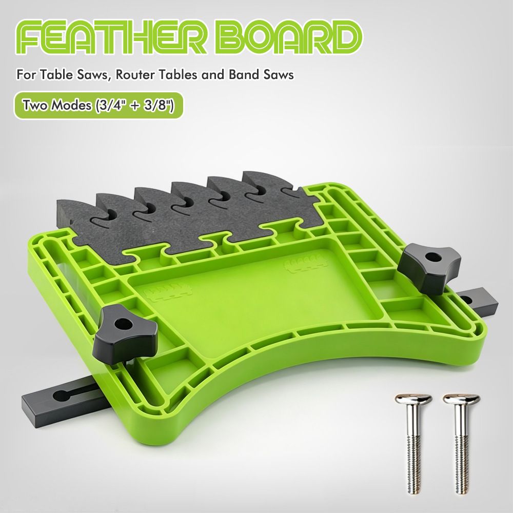Woodworking Featherboard for Table Saw Router Table and Band Saw, Multi-Color Safety Pressure Board with Replaceable Soft Teeth and T-Slot Mounting Hardware for Precise Wood Feed Control (Red, 1PCS)
