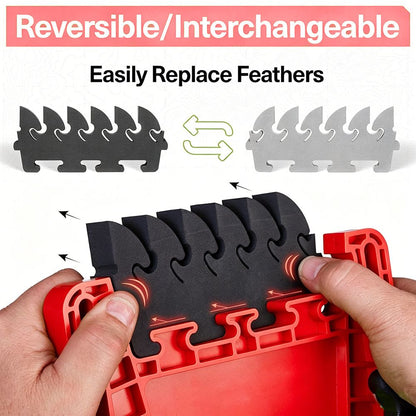 Woodworking Featherboard for Table Saw Router Table and Band Saw, Multi-Color Safety Pressure Board with Replaceable Soft Teeth and T-Slot Mounting Hardware for Precise Wood Feed Control (Red, 1PCS)