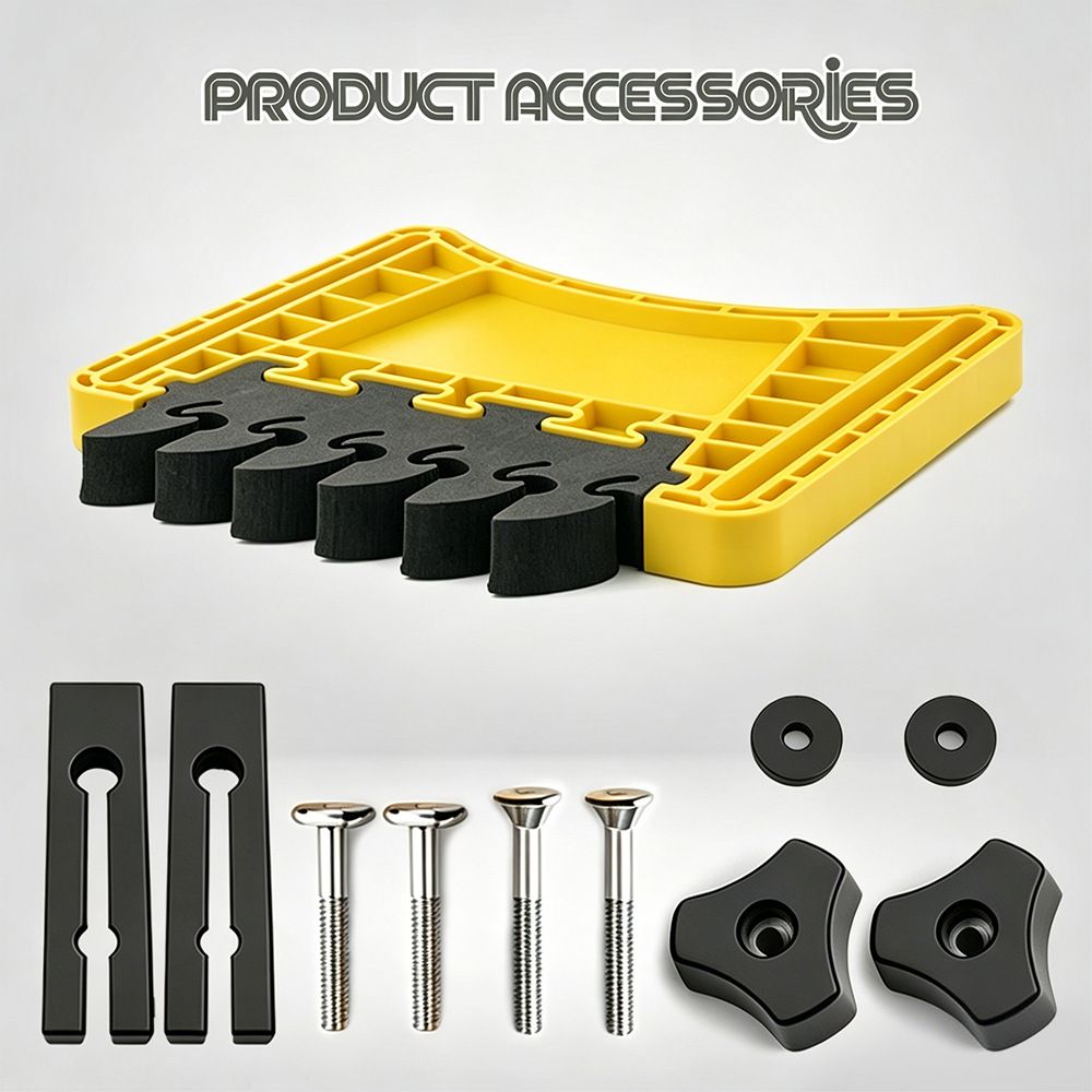 Woodworking Featherboard for Table Saw Router Table and Band Saw, Multi-Color Safety Pressure Board with Replaceable Soft Teeth and T-Slot Mounting Hardware for Precise Wood Feed Control (Yellow, 2PCS)