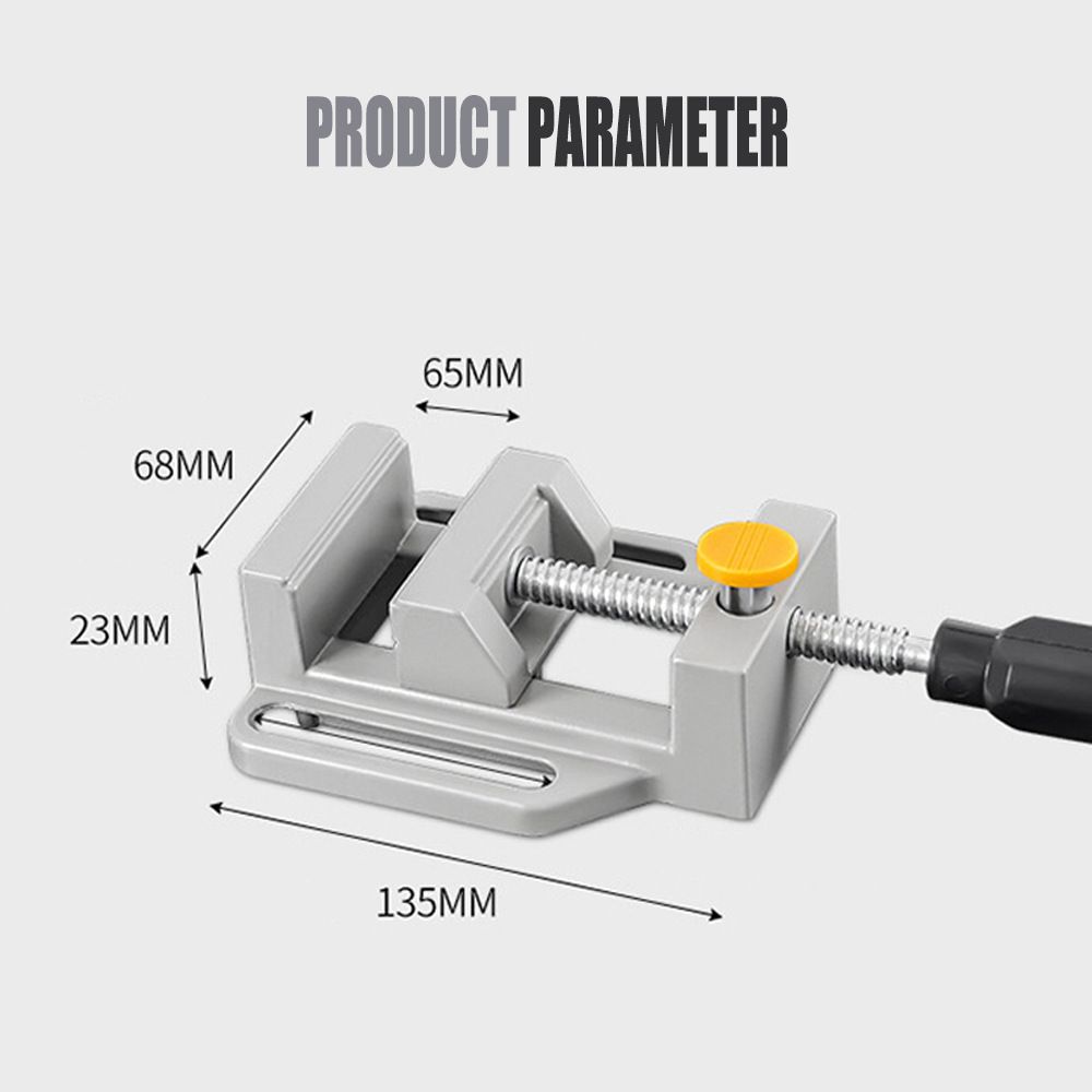 Quick Release Drill Press Vise with Die-Cast Aluminum Body for DIY Drilling, Woodworking, and Precision Bench Work (Silver)