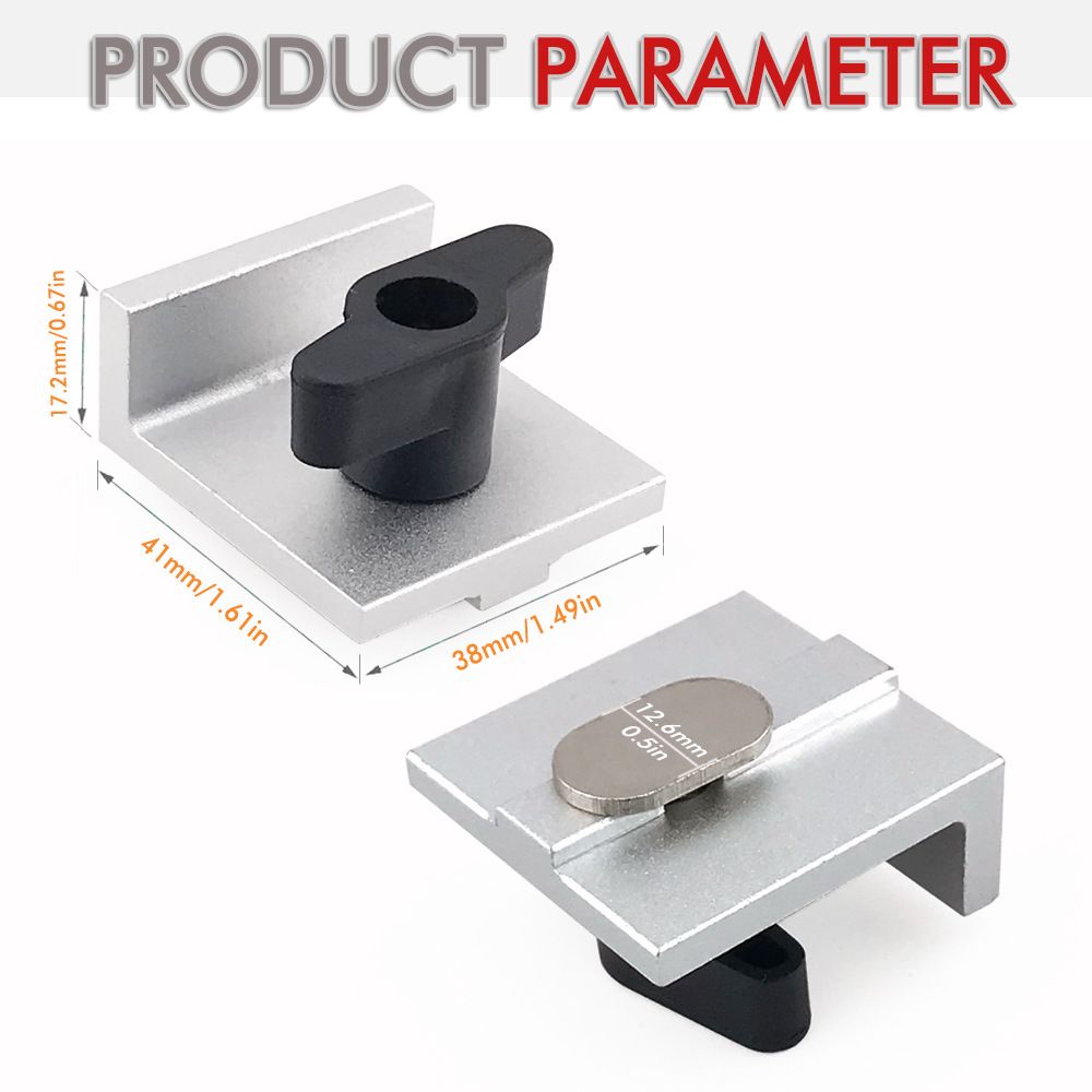 T Track Stop Block Kit 4 Pack Aluminum Alloy Hold Down Clamps with Butterfly Knobs for Woodworking Benchtop Router Table Miter Gauge Slot Fixture and CNC Fixture Setup (Silver)