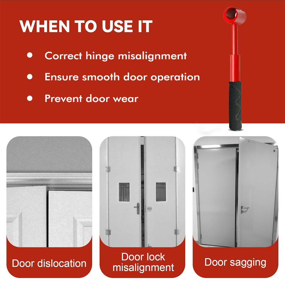 4-in-1 Hinge Gap Adjustment Wrench Set with Interchangeable Socket Heads for Fixing Door Sag, Misalignment, and Uneven Gaps in Home and Commercial Settings (Thread Style(Yellow))