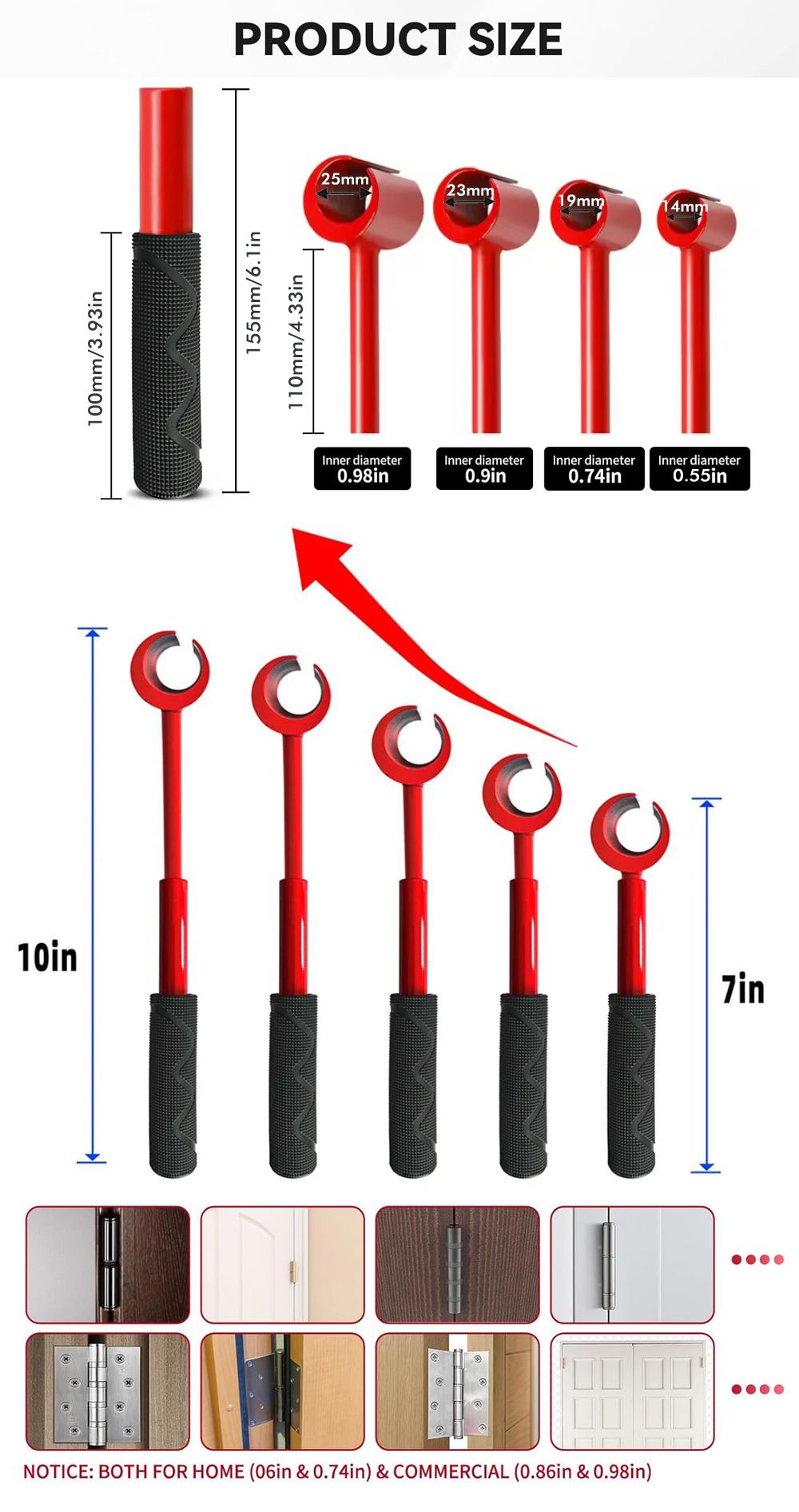 4-in-1 Hinge Gap Adjustment Wrench Set with Interchangeable Socket Heads for Fixing Door Sag, Misalignment, and Uneven Gaps in Home and Commercial Settings (Thread Style(Yellow))