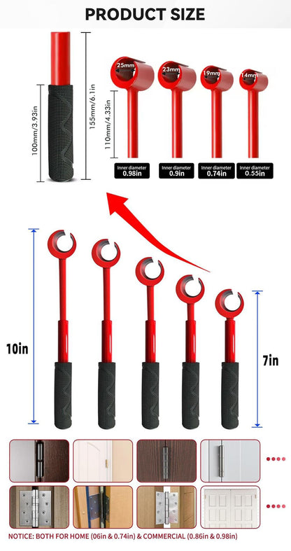 4-in-1 Hinge Gap Adjustment Wrench Set with Interchangeable Socket Heads for Fixing Door Sag, Misalignment, and Uneven Gaps in Home and Commercial Settings (Thread Style(Yellow))