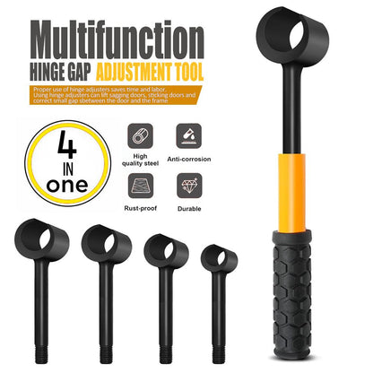 4-in-1 Hinge Gap Adjustment Wrench Set with Interchangeable Socket Heads for Fixing Door Sag, Misalignment, and Uneven Gaps in Home and Commercial Settings (Thread Style(Yellow))