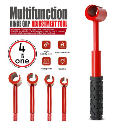 4-in-1 Hinge Gap Adjustment Wrench Set with Interchangeable Socket Heads for Fixing Door Sag, Misalignment, and Uneven Gaps in Home and Commercial Settings (Thread Style(Yellow))