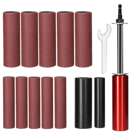 Handheld Electric Sanding Stick with Quick-Change Hex Shank for Wood Metal Plastic Glass Stone Polishing, Compatible with Most Drills, Ideal for Woodworking DIY Jewelry Finishing and Rust Removal Tasks (Red)