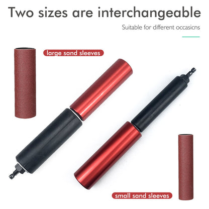 Handheld Electric Sanding Stick with Quick-Change Hex Shank for Wood Metal Plastic Glass Stone Polishing, Compatible with Most Drills, Ideal for Woodworking DIY Jewelry Finishing and Rust Removal Tasks (Red)
