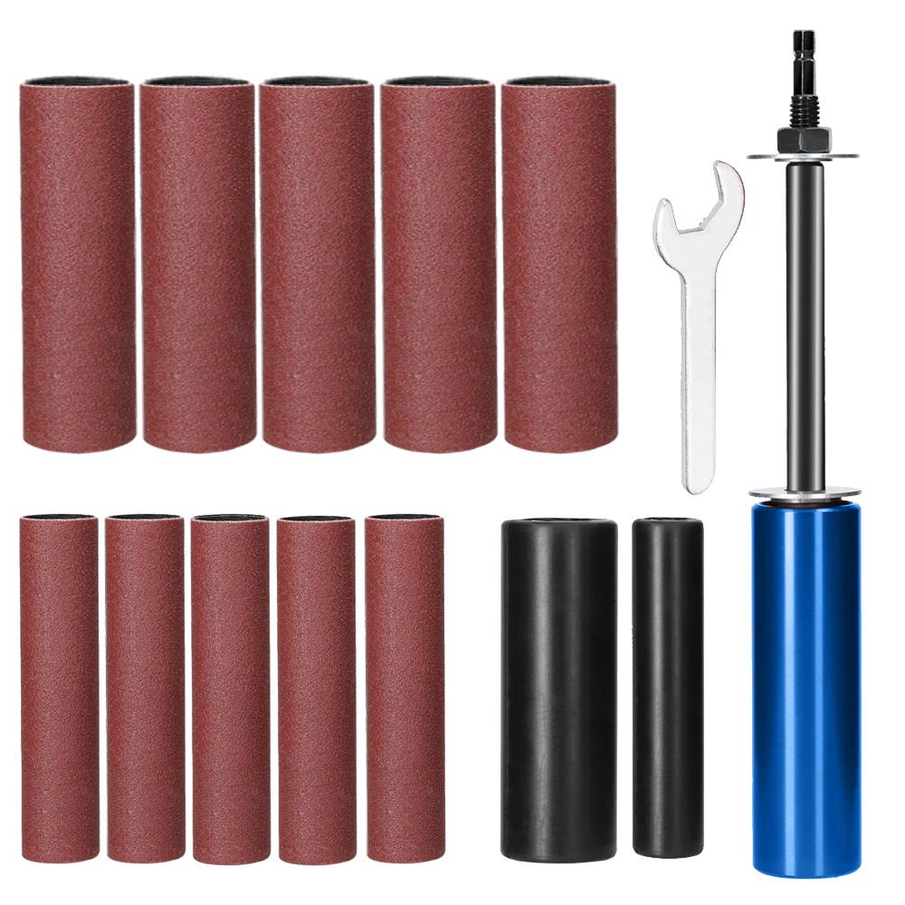 Handheld Electric Sanding Stick with Quick-Change Hex Shank for Wood Metal Plastic Glass Stone Polishing, Compatible with Most Drills, Ideal for Woodworking DIY Jewelry Finishing and Rust Removal Tasks (Red)