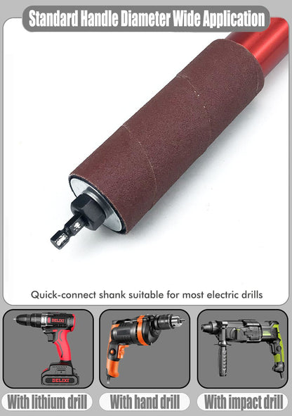 Handheld Electric Sanding Stick with Quick-Change Hex Shank for Wood Metal Plastic Glass Stone Polishing, Compatible with Most Drills, Ideal for Woodworking DIY Jewelry Finishing and Rust Removal Tasks (Sandpaper (5 Large, 5 Small))