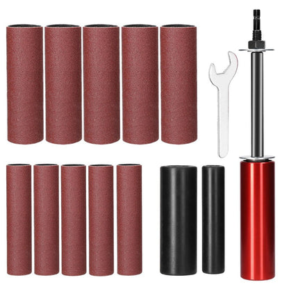 Handheld Electric Sanding Stick with Quick-Change Hex Shank for Wood Metal Plastic Glass Stone Polishing, Compatible with Most Drills, Ideal for Woodworking DIY Jewelry Finishing and Rust Removal Tasks (Sandpaper (5 Large, 5 Small))