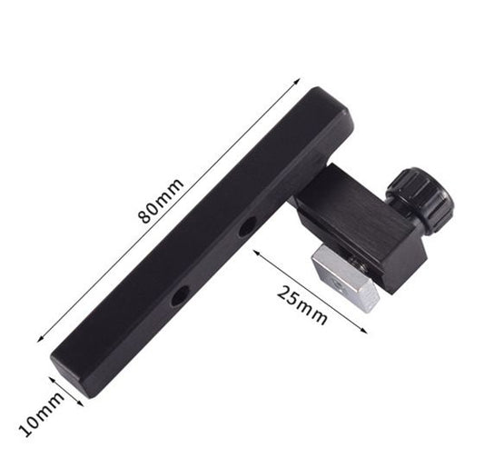 Stainless Steel & Aluminum Woodworking Angle Gauge with Laser-Etched Dial, Miter Guide Rail and Adjustable Fence for Table Saw, Precision Straight and Bevel Cutting on Workshop Benches (Limiting Stopper)