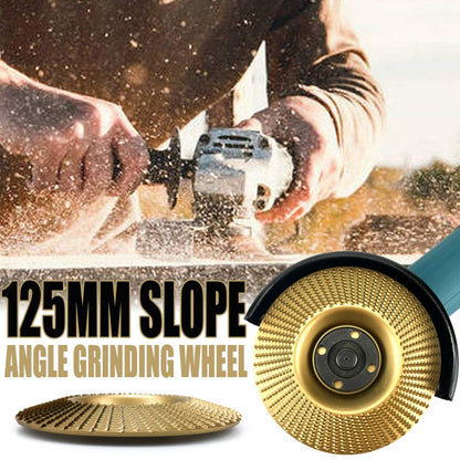 Angle Grinder Wood Carving Disc 125mm Flat Beveled Shaping Wheel for Woodworking DIY Polishing Deburring Root Carving Tea Tray Furniture Crafting (Bevel Grinding Disc, Red)